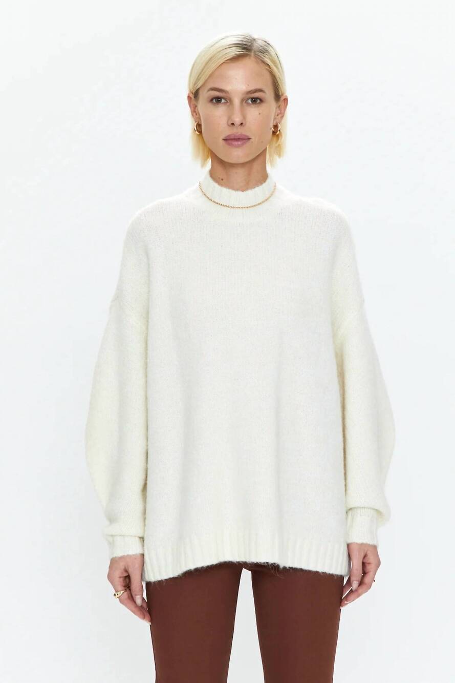 NEW PISTOLA carlen mock neck sweater in ecru